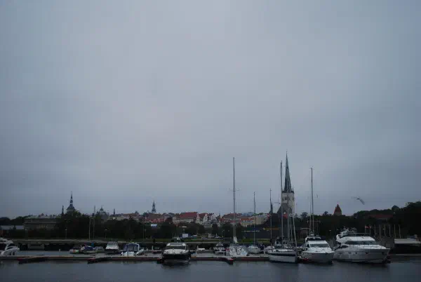 A view of the old town of Tallinn from the harbor