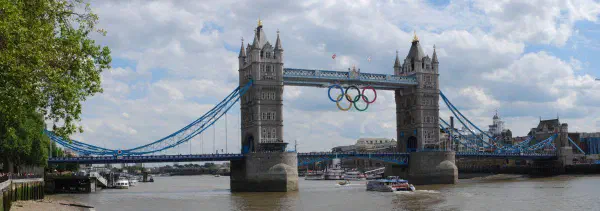 Panoramic view of the Tower Bridge