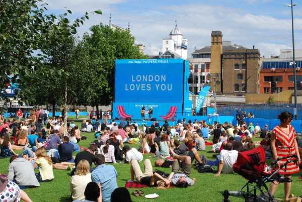 Relaxing and listening to Gigs at Picture: Potters Fields