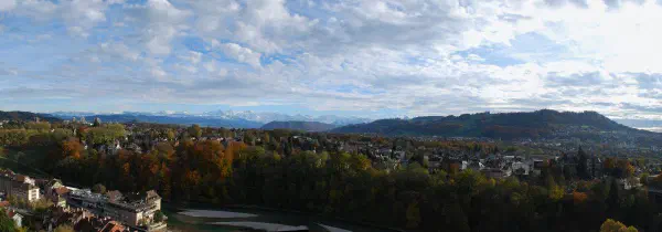 A fantastic view of the Alps after ascending another 90 steps to the upper spire