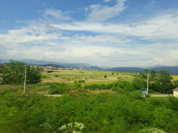 Our first view of Montenegro from the bus to Podgorica
