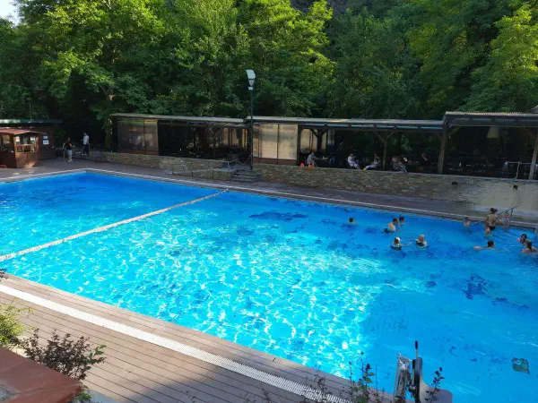 Swimming pool at Loutra Pozar, with 37℃ water